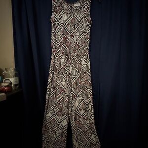 Calvin Klein Collection Black, White, and Red Patterned Jumpsuit